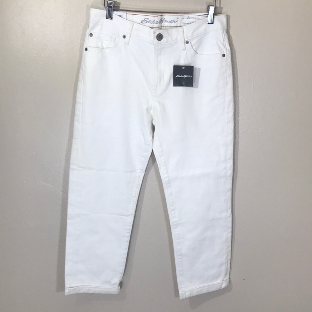 NEW Eddie Bauer White Boyfriend Jeans